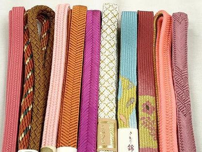 平和屋着物●和装小物　帯締め10本セット　高麗組　大和組　笹浪組　礼装用　金糸　逸品　未使用　CABL9220qe