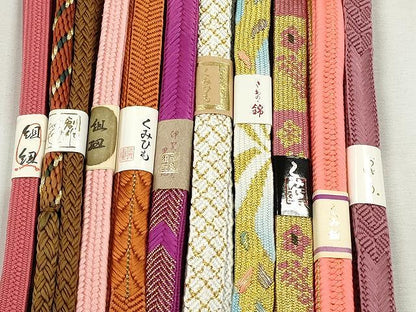 平和屋着物●和装小物　帯締め10本セット　高麗組　大和組　笹浪組　礼装用　金糸　逸品　未使用　CABL9220qe