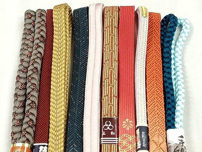 平和屋着物●和装小物　帯締め10本セット　高麗組　大和組　笹浪組　金糸　逸品　未使用　CABL9221qe