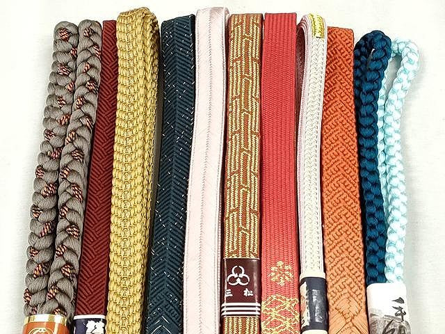 平和屋着物●和装小物　帯締め10本セット　高麗組　大和組　笹浪組　金糸　逸品　未使用　CABL9221qe