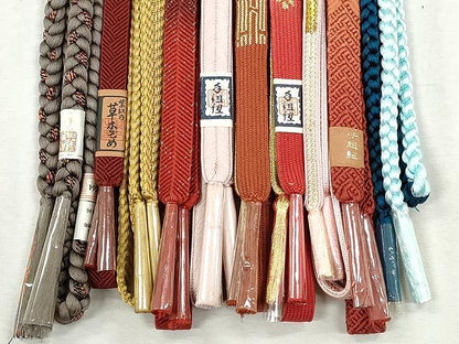 平和屋着物●和装小物　帯締め10本セット　高麗組　大和組　笹浪組　金糸　逸品　未使用　CABL9221qe