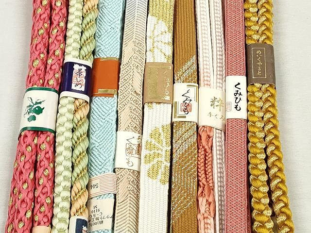 平和屋着物●和装小物　帯締め10本セット　高麗組　笹浪組　礼装用　めいくやまと　金糸　逸品　未使用　CABL9223qe