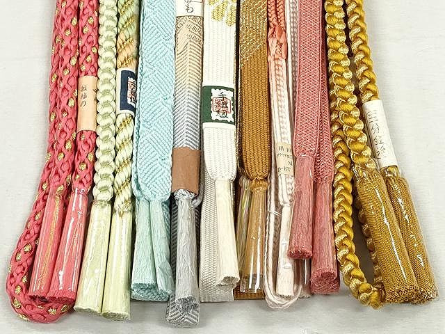 平和屋着物●和装小物　帯締め10本セット　高麗組　笹浪組　礼装用　めいくやまと　金糸　逸品　未使用　CABL9223qe