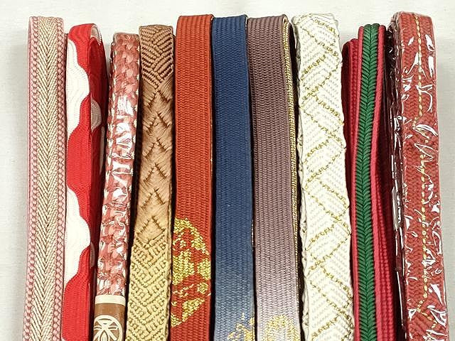 平和屋着物●和装小物　帯締め10本セット　高麗組　笹浪組　礼装用　金銀糸　逸品　未使用　CABL9225qe