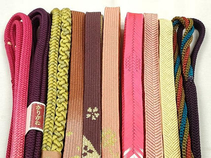 平和屋着物●和装小物　帯締め10本セット　高麗組　大和組　笹浪組　角八つ組　金糸　逸品　未使用　CABL9226qe