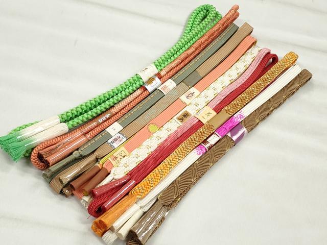 平和屋着物●和装小物　帯締め10本セット　高麗組　唐組　鴨川組　礼装用　金糸　逸品　未使用　CABL9254qe