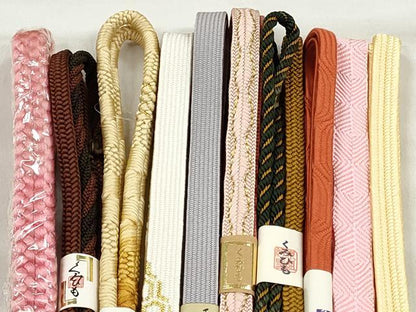 平和屋着物●和装小物　帯締め10本セット　高麗組　笹浪組　鴨川組　礼装用　金糸　逸品　未使用　CABL9255qe