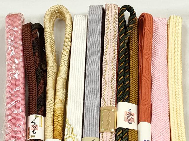 平和屋着物●和装小物　帯締め10本セット　高麗組　笹浪組　鴨川組　礼装用　金糸　逸品　未使用　CABL9255qe
