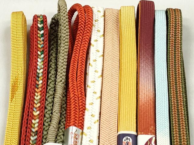 平和屋着物●和装小物　帯締め10本セット　高麗組　笹浪組　鴨川組　角八つ組　金糸　逸品　未使用　CABL9258qe