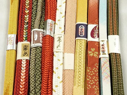 平和屋着物●和装小物　帯締め10本セット　高麗組　笹浪組　鴨川組　角八つ組　金糸　逸品　未使用　CABL9258qe