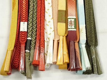 平和屋着物●和装小物　帯締め10本セット　高麗組　笹浪組　鴨川組　角八つ組　金糸　逸品　未使用　CABL9258qe