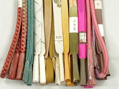平和屋着物●和装小物　帯締め10本セット　高麗組　笹浪組　大和組　角八つ組　礼装用　金糸　逸品　未使用　CABL9260qe