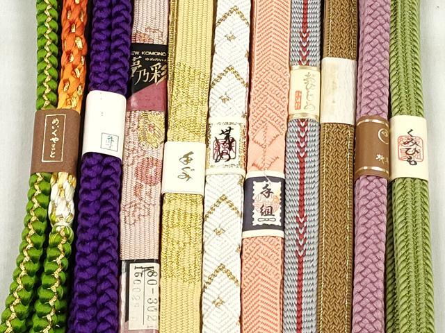 平和屋着物●和装小物　帯締め10本セット　高麗組　唐組　笹浪組　鎌倉組　礼装用　金糸　逸品　未使用　CABL9262qe
