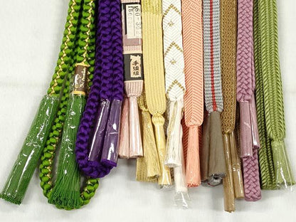 平和屋着物●和装小物　帯締め10本セット　高麗組　唐組　笹浪組　鎌倉組　礼装用　金糸　逸品　未使用　CABL9262qe