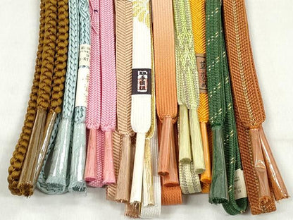 平和屋着物●和装小物　帯締め10本セット　高麗組　笹浪組　丸源氏組　礼装用　金糸　逸品　未使用　CABL9263qe