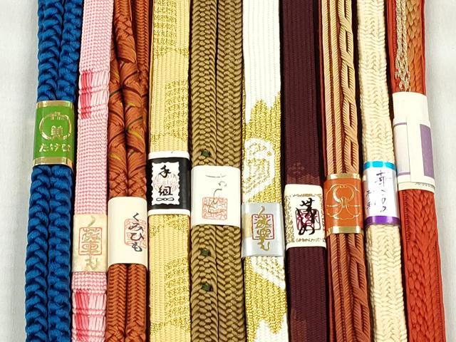 平和屋着物●和装小物　帯締め10本セット　高麗組　御岳組　鴨川組　礼装用　金糸　逸品　未使用　CABL9265qe