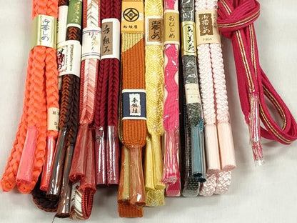 平和屋着物●和装小物　帯締め10本セット　高麗組　唐組　丸源氏組　大和組　金糸　松坂屋扱い　逸品　未使用　CABL9267qe