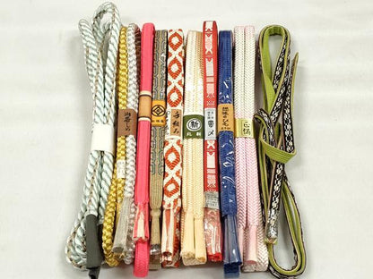 平和屋着物●和装小物　帯締め10本セット　唐織　高麗組　礼装用　金銀糸　逸品　未使用　CABL9270qe