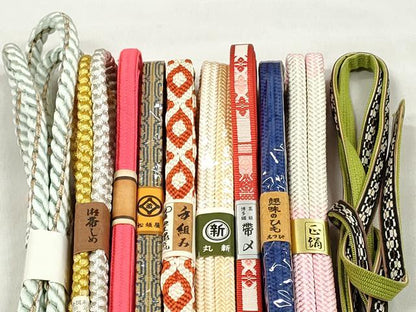 平和屋着物●和装小物　帯締め10本セット　唐織　高麗組　礼装用　金銀糸　逸品　未使用　CABL9270qe