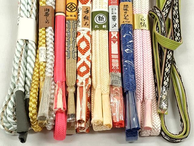 平和屋着物●和装小物　帯締め10本セット　唐織　高麗組　礼装用　金銀糸　逸品　未使用　CABL9270qe