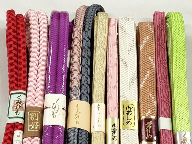 平和屋着物●和装小物　帯締め10本セット　笹浪組　大和組　奈良組　礼装用　金糸　逸品　未使用　CABL9272qe