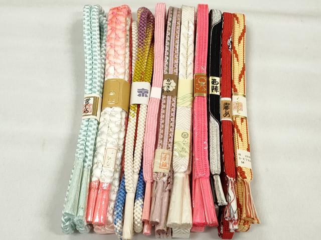 平和屋着物●和装小物　帯締め10本セット　西陣　御岳組　礼装用　金糸　逸品　未使用　CABL9273qe