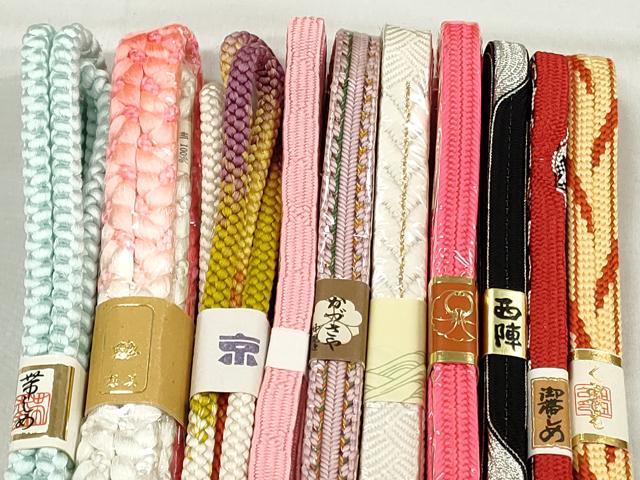 平和屋着物●和装小物　帯締め10本セット　西陣　御岳組　礼装用　金糸　逸品　未使用　CABL9273qe