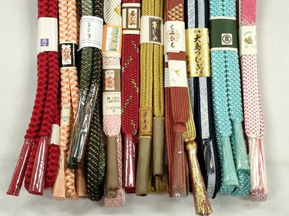 平和屋着物●和装小物　帯締め10本セット　高麗組　冠組　大島紬　金糸　高島屋扱い　逸品　未使用　CABL9274qe