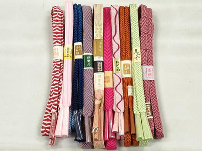 平和屋着物●和装小物　帯締め10本セット　高麗組　笹浪組　角八つ組　金糸　逸品　未使用　CABL9275qe