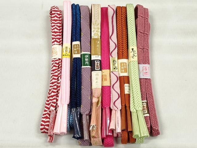 平和屋着物●和装小物　帯締め10本セット　高麗組　笹浪組　角八つ組　金糸　逸品　未使用　CABL9275qe