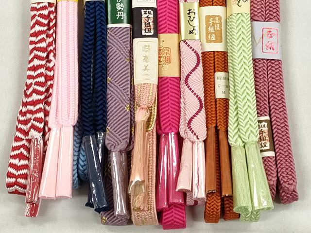 平和屋着物●和装小物　帯締め10本セット　高麗組　笹浪組　角八つ組　金糸　逸品　未使用　CABL9275qe