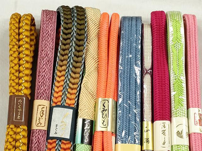 平和屋着物●和装小物　帯締め10本セット　冠組　奈良組　めいくやまと　金糸　東武百貨店扱い　逸品　未使用　CABL9276qe