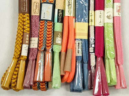 平和屋着物●和装小物　帯締め10本セット　冠組　奈良組　めいくやまと　金糸　東武百貨店扱い　逸品　未使用　CABL9276qe