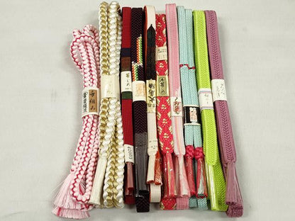 平和屋着物●和装小物　帯締め10本セット　唐組　礼装用　大島紬　金糸　逸品　未使用　CABL9282qe