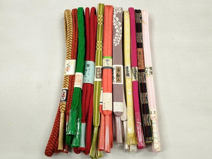 平和屋着物●和装小物　帯締め10本セット　高麗組　大和組　博多織　優佳良　金糸　逸品　未使用　CABL9287qe