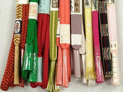 平和屋着物●和装小物　帯締め10本セット　高麗組　大和組　博多織　優佳良　金糸　逸品　未使用　CABL9287qe