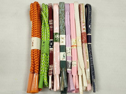 平和屋着物●和装小物　帯締め10本セット　高麗組　笹浪組　大和組　金糸　大丸扱い　逸品　未使用　CABL9288qe