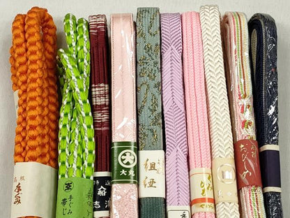 平和屋着物●和装小物　帯締め10本セット　高麗組　笹浪組　大和組　金糸　大丸扱い　逸品　未使用　CABL9288qe