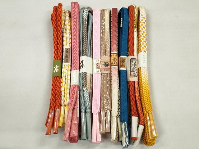 平和屋着物●和装小物　帯締め10本セット　冠組　笹浪組　奈良組　三越扱い　逸品　未使用　CABL9289qe