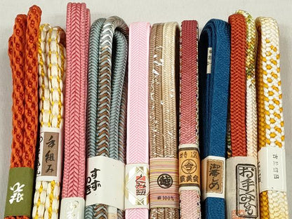平和屋着物●和装小物　帯締め10本セット　冠組　笹浪組　奈良組　三越扱い　逸品　未使用　CABL9289qe