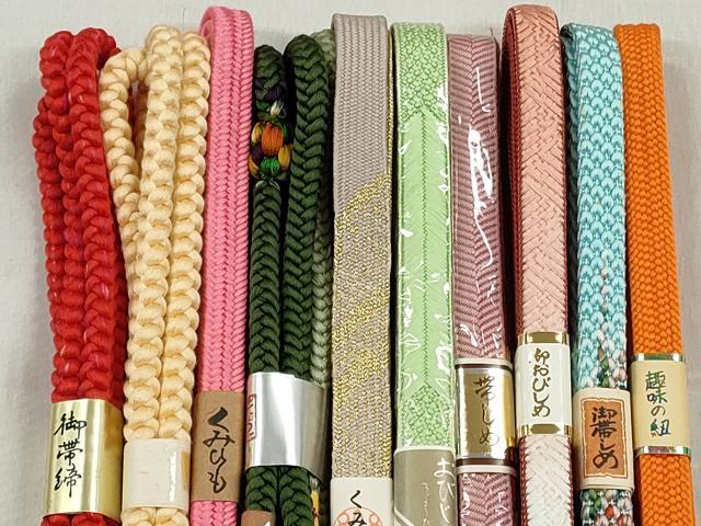 平和屋着物●和装小物　帯締め10本セット　高麗組　笹浪組　角八つ組　金糸　逸品　未使用　CABL9290qe