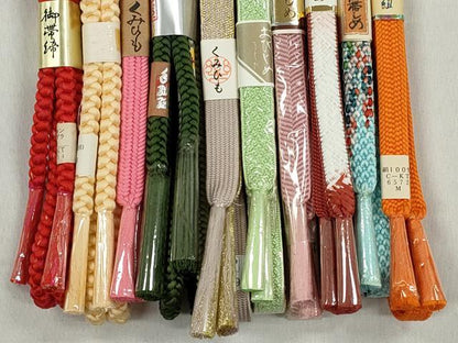 平和屋着物●和装小物　帯締め10本セット　高麗組　笹浪組　角八つ組　金糸　逸品　未使用　CABL9290qe