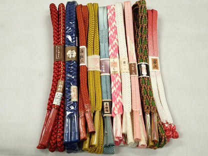 平和屋着物●和装小物　帯締め10本セット　御岳組　大和組　本貝の口織　めいくやまと　金糸　逸品　未使用　CABL9291qe