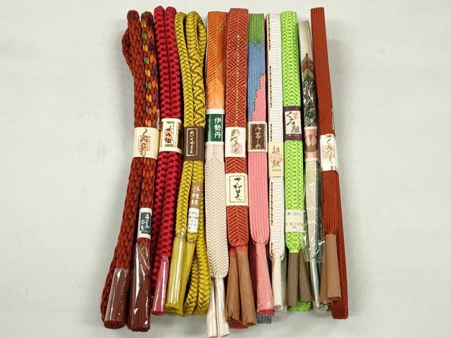 平和屋着物●和装小物　帯締め10本セット　高麗組　笹浪組　角八つ組　めいくやまと　金糸　伊勢丹・さが美扱い　逸品　未使用　CABL9292qe
