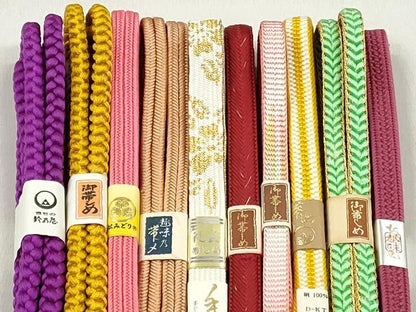 平和屋着物●和装小物　帯締め10本セット　冠組　高麗組　大和組　平源氏組　金糸　逸品　未使用　CABL9299qe