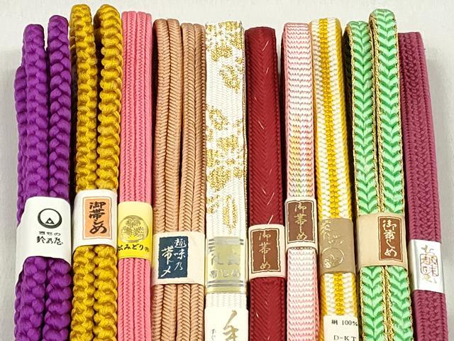 平和屋着物●和装小物　帯締め10本セット　冠組　高麗組　大和組　平源氏組　金糸　逸品　未使用　CABL9299qe