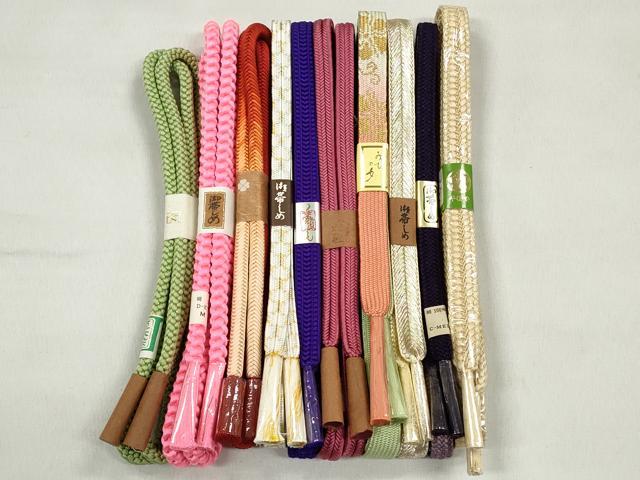 平和屋着物●和装小物　帯締め10本セット　高麗組　冠組　奈良組　大和組　礼装用　金糸　逸品　未使用　CABL9304qe