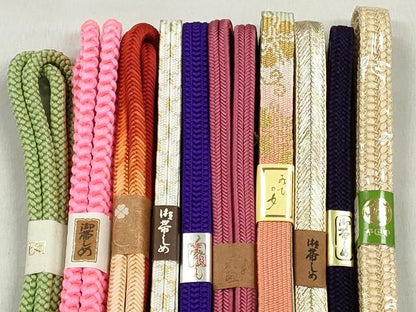 平和屋着物●和装小物　帯締め10本セット　高麗組　冠組　奈良組　大和組　礼装用　金糸　逸品　未使用　CABL9304qe