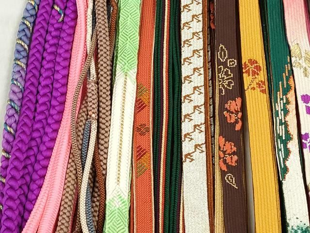 平和屋着物●和装小物　帯締め20本セット　高麗組　唐組　冠組　平源氏組　大和組　長尺　金銀糸　逸品　CABL9321qe