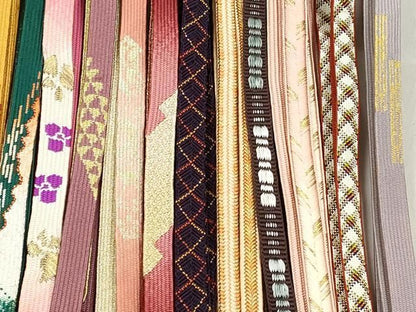 平和屋着物●和装小物　帯締め20本セット　高麗組　唐組　冠組　平源氏組　大和組　長尺　金銀糸　逸品　CABL9321qe